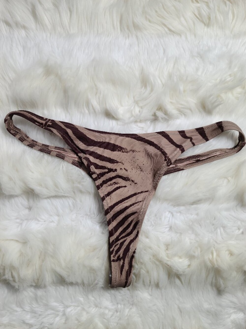 Cavalli x Skims Zebra Print Thong X-Small Women. NEW